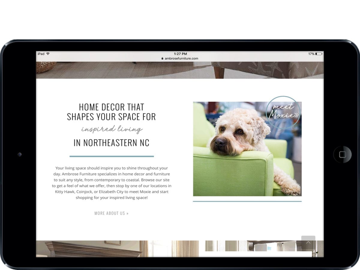 Ambrose Furniture Logo & site Design OBXM Portfolio